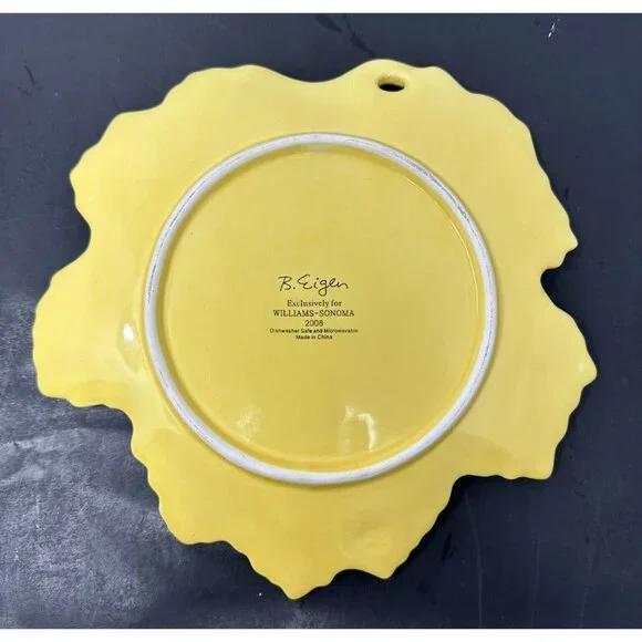 2 BARBARA EIGEN WILLIAMS-SONOMA AUTUMN HARVEST Red Yellow Salad Leaf Plates - Picture 6 of 12